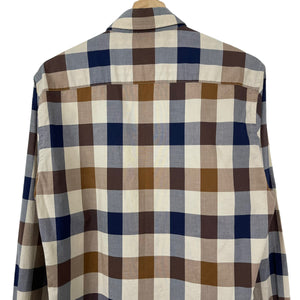 Aquascutum Block Check Long Sleeved Shirt - Medium (M) PTP 20.5"