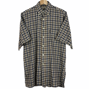 Aquascutum House Check Short Sleeved Shirt - Medium (M) PTP 23"