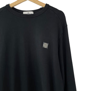 Stone Island Black Crew Neck Logo Sweater - Double Extra Large (XXL) PTP 24"