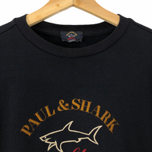 Load image into Gallery viewer, Paul and Shark Navy Embroidered Logo Crew Neck Sweater - Medium (M) PTP 20.75&quot;
