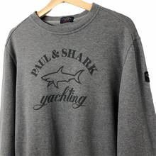 Load image into Gallery viewer, Paul and Shark Grey Crew Neck Logo Sweater - Large (L) PTP 23.25&quot;
