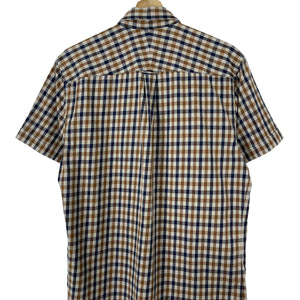 Aquascutum House Check Short Sleeved Shirt - Large (L) PTP 21.5"