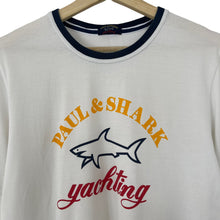 Load image into Gallery viewer, Paul and Shark White Short Sleeved Logo T-Shirt - Medium (M) PTP 20&quot;
