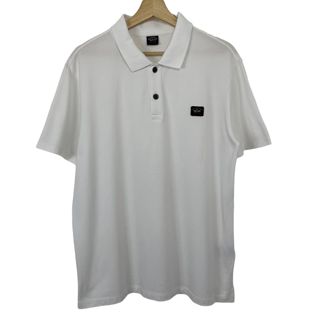 Paul and Shark White Short Sleeved Polo - Extra Large (XL) PTP 21.75