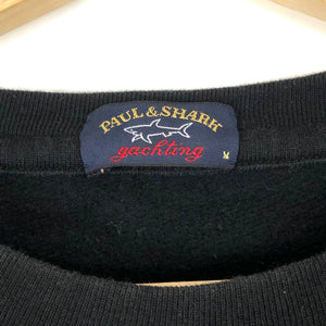 Paul and Shark Black Crew Neck Sweater - Medium (M) PTP 20.5"