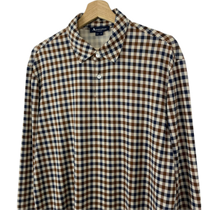 Aquascutum House Check Long Sleeved Polo - Extra Large (XL) PTP 24.25"