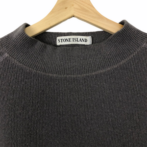 Vintage Stone Island Grey Mock Neck Sweater - Double Extra Large (XXL) PTP 27"