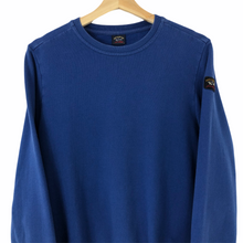 Load image into Gallery viewer, Paul and Shark Blue Logo Crew Neck Sweater - Medium (M) PTP 20&quot;
