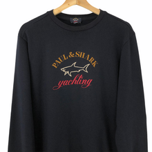 Load image into Gallery viewer, Paul and Shark Navy Embroidered Logo Crew Neck Sweater - Medium (M) PTP 20.75&quot;
