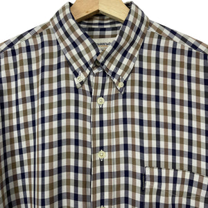 Aquascutum House Check Long Sleeved Shirt - Medium (M) PTP 24"