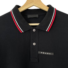 Load image into Gallery viewer, Prada Black Rubber Logo Short Sleeved Polo - Double Extra Large (XXL) PTP 21.75&quot;
