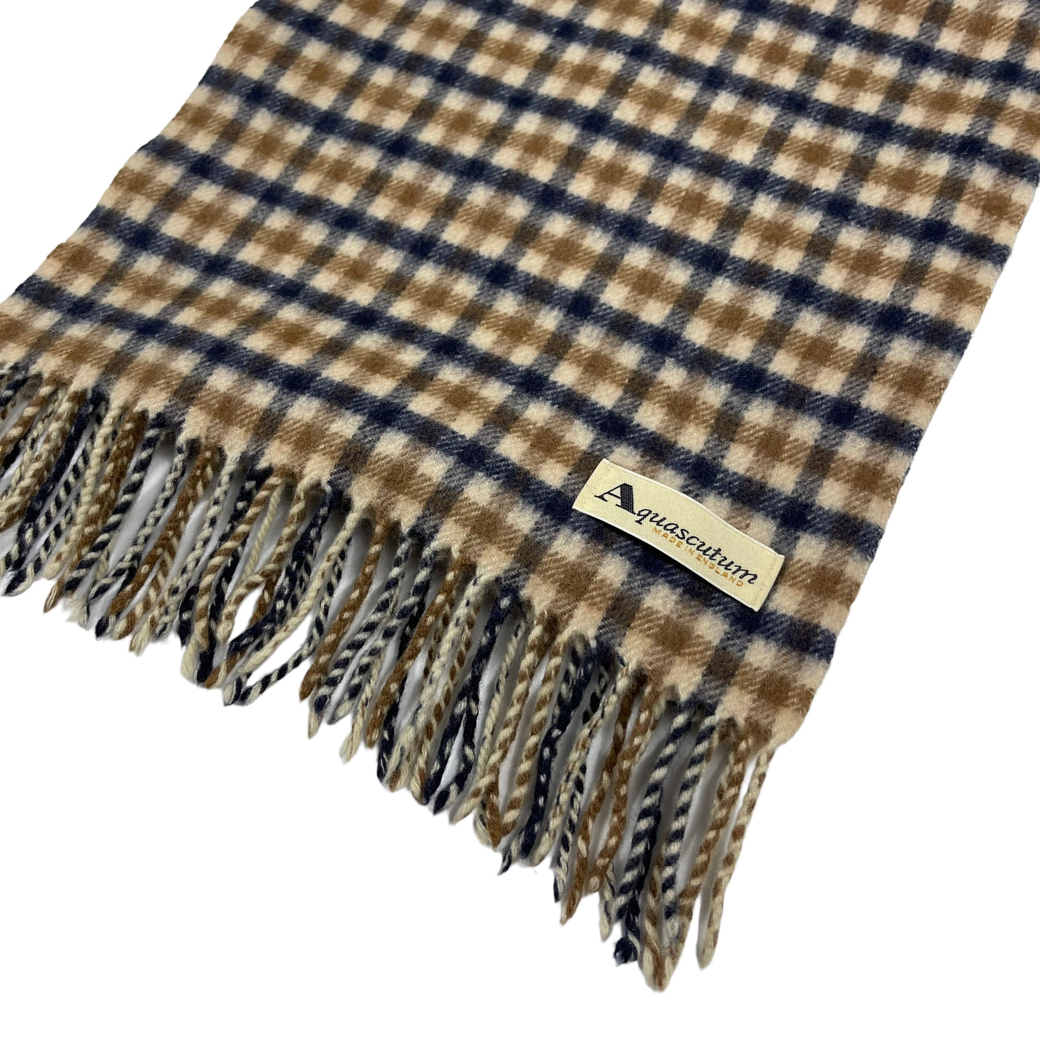 Aquascutum Classic House Check Lambswool Cashmere Scarf One