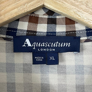 Aquascutum House Check Long Sleeved Polo - Extra Large (XL) PTP 24.25"