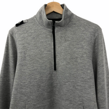 Load image into Gallery viewer, Ma.Strum Grey Half Zip Pullover Sweater - Small (S) PTP 21&quot;
