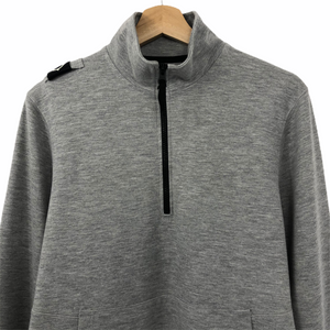 Ma.Strum Grey Half Zip Pullover Sweater - Small (S) PTP 21"