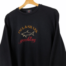 Load image into Gallery viewer, Paul and Shark Navy Embroidered Logo Crew Neck Sweater - Medium (M) PTP 20.5&quot;
