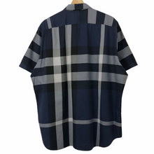 Load image into Gallery viewer, Burberry Brit Navy Blue Nova Check Short Sleeved Shirt - Double Extra Large (XXL) PTP 24.75&quot;
