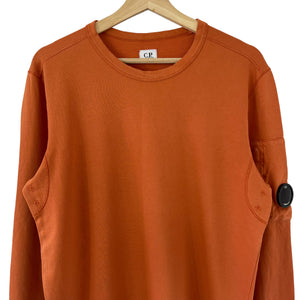 C.P Company Orange Crew Neck Lens Sweater - Medium (M) PTP 21"