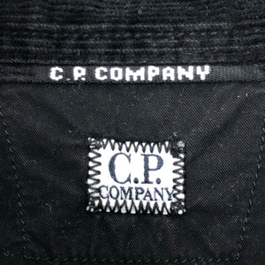 C.P Company Black Corduroy Button Up Overshirt - Extra Large (XL) PTP 25"