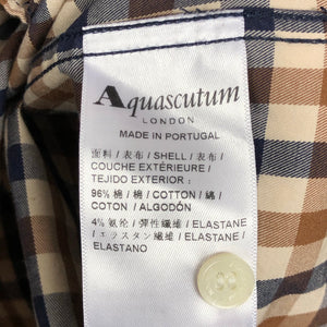 Aquascutum House Check Long Sleeved Shirt - Large (L) PTP 22"