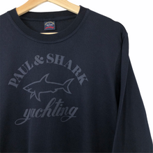 Load image into Gallery viewer, Paul and Shark Navy Logo Crew Neck Sweater - Large (L) PTP 21&quot;
