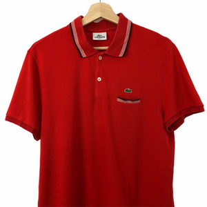 Lacoste Red Short Sleeved Polo - Medium (M) PTP 20.5"