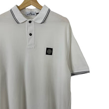 Load image into Gallery viewer, Stone Island White Short Sleeved Polo - Triple Extra Large (XXXL) PTP 23.5&quot;
