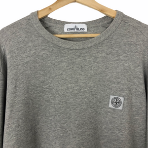 Stone Island Grey Crew Neck Logo Sweater - Double Extra Large (XXL) PTP 25.5"