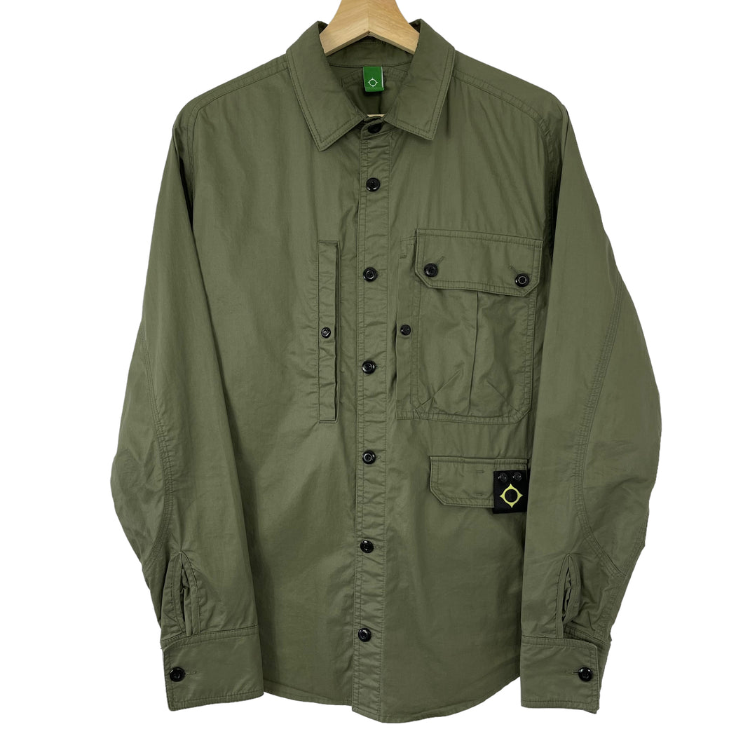 Ma.Strum Green Button Up Multi Pocket Overshirt - Small (S) PTP 21.75