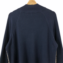 Load image into Gallery viewer, Aquascutum Navy / Check Zip Up Track Top - Large (L) PTP 23.25&quot;
