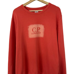 C.P Company Coral Crew Neck Logo Sweater - Extra Large (XL) PTP 23.5"