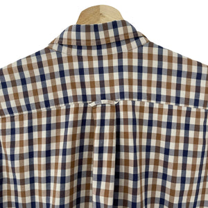 Aquascutum House Check Long Sleeved Shirt - Medium (M) PTP 20"