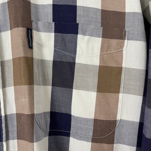 Aquascutum Block Check Long Sleeved Shirt - Medium (M) PTP 23"