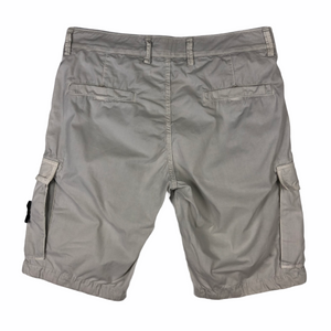 Stone Island White Bermuda Cargo Shorts - W 30"
