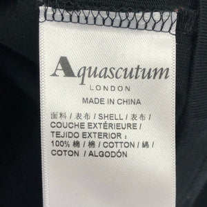 Aquascutum Black Long Sleeved T-Shirt - Medium (M) PTP 20.5"