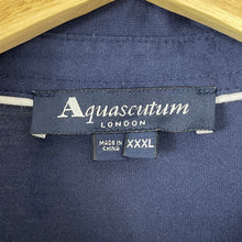 Load image into Gallery viewer, Aquascutum Navy / House Check Short Sleeved Polo - Triple Extra Large (XXXL) PTP 26&quot;
