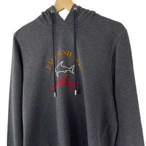 Paul and Shark Grey Embroidered Logo Hoody - Medium (M) PTP 20.75"