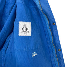 Load image into Gallery viewer, C.P Company Blue Goggle Hooded Overshirt - Triple Extra Large (XXXL) PTP 26&quot;
