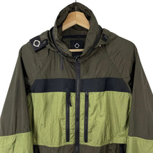 Load image into Gallery viewer, Ma.Strum Khaki Multi Pocket Hooded Crystal Nylon Jacket - Small (S) PTP 21.25&quot;
