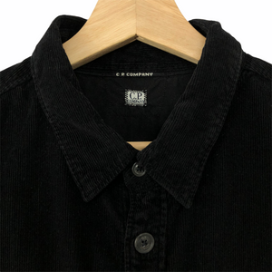 C.P Company Black Corduroy Button Up Overshirt - Extra Large (XL) PTP 25"