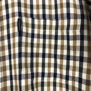 Aquascutum House Check Short Sleeved Shirt - Medium (M) PTP 23"