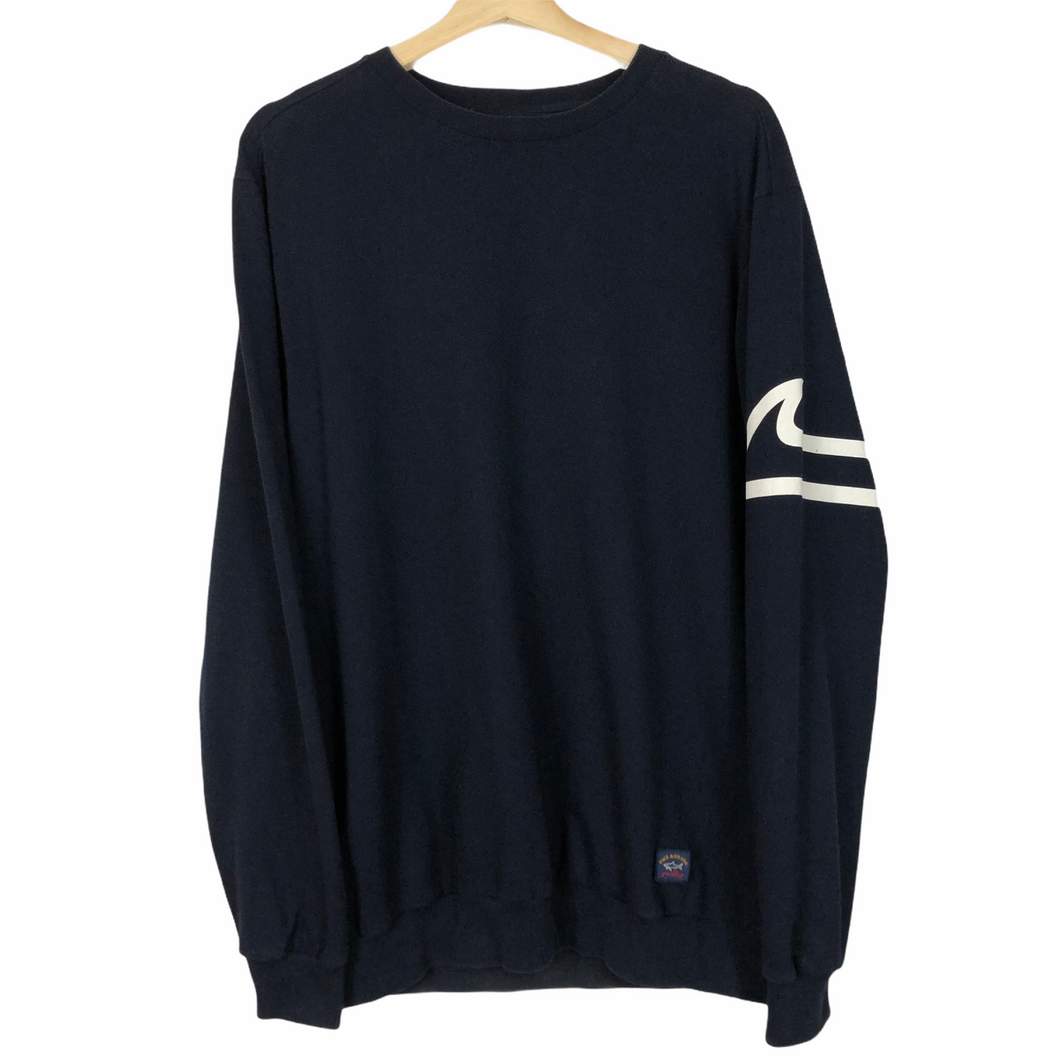 Paul and Shark Navy Logo Crew Neck Sweater - Extra Large (XL) PTP 22.5