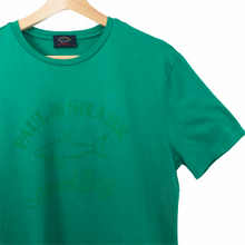 Load image into Gallery viewer, Paul and Shark Green Short Sleeved Logo T-Shirt - Medium (M) PTP 18.25&quot;
