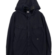 Load image into Gallery viewer, C.P Company Dk Navy Goggle Hooded Overshirt - Double Extra Large (XXL) PTP 23.5&quot;
