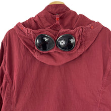 Load image into Gallery viewer, C.P Company Burgundy Goggle Hooded Overshirt - Large (L) PTP 22.75&quot;
