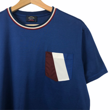 Load image into Gallery viewer, Paul and Shark Blue Short Sleeved Pocket Logo T-Shirt - Medium (M) PTP 19.75&quot;
