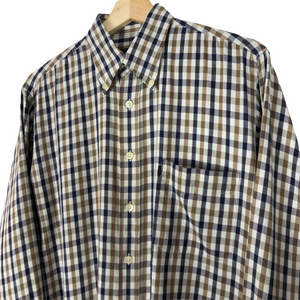 Aquascutum House Check Long Sleeved Shirt - Medium (M) PTP 24"