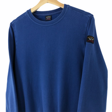 Load image into Gallery viewer, Paul and Shark Blue Logo Crew Neck Sweater - Medium (M) PTP 20&quot;
