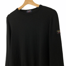 Load image into Gallery viewer, Paul and Shark Black 100% Wool Crew Neck Sweater - Large (L) PTP 20&quot;
