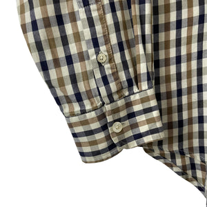 Aquascutum House Check Long Sleeved Shirt - Small (S) PTP 22.5"